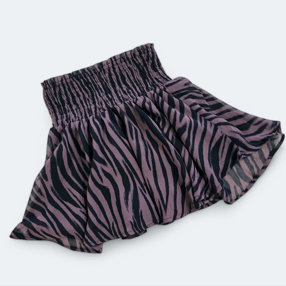 Karlie Brown Black Animal Zebra Tiger Print Mini Skirt with Shorts Size S